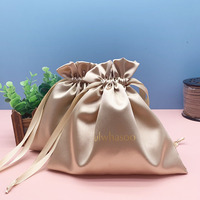 Sac Pochette à Cordon en Satin de Soie de Haute Qualité, Personnalisable avec Logo Imprimé, Réutilisable, Portable de Voyage, Couleur Bonbon, Anti-Poussière pour Bijoux