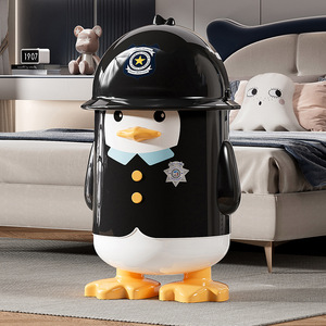 Penguin Sheriff Trash Can Flip Top Large Capacity Indoor Waste Bin - Product Image 2