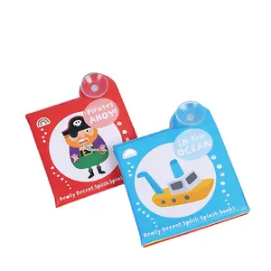 Primi giocattoli educativi per il bagno attività pagine impermeabili Soft Baby EVA Cartoon Bath Books con fischietto BB