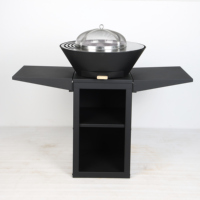 Barbecue extérieur au feu ouvert de style moderne, facile à assembler, avec grille de cuisson au bois