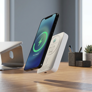 พาวเวอร์แบงค์ Unbranded 124441-1 ความจุ 5000mAh 15W 20W PD ไร้สาย แม่เหล็ก 5.000 Acrab พลาสติกรีไซเคิล โลโก้ OEM สำหรับปลั๊กญี่ปุ่นและอังกฤษ - Product Image 2