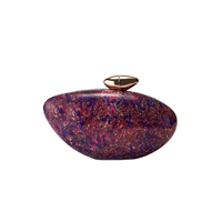 Sac de soirée moderne en acrylique en forme de coquille pour femme, avec chaînes tendance et doublure en polyester