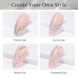 BORN PRETTY Gel de Araña Reflectante con Purpurina, 4 Colores, Brillo Diamante, Plateado, Dorado, Rosa, Gel Elástico de Araña, Gel para Dibujar Líneas - Product Image 6