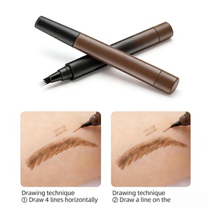 Lápiz de Cejas de Cuatro Puntas, Resistente al Agua, Color Negro y Marrón, para Delineado Fino y Duradero - Product Image 3