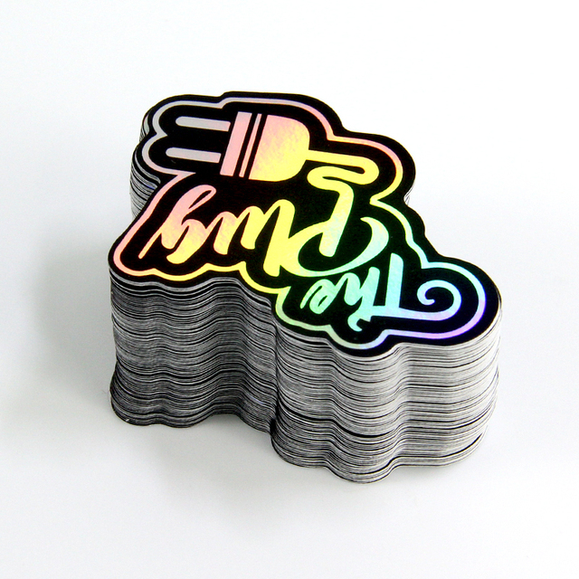Personalize Custom Holographic  Die Cut Vinyl Stickers Waterproof Tear Resistant Sticker for Bike Bottle Laptop