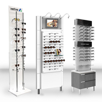 OEM ODM Conception personnalisée gratuite Logo personnalisé Étagères d'exposition pour magasin d'optique Étagère d'exposition en bois pour lunettes Étui d'exposition pour lunettes de soleil