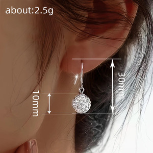 Orecchini a Sfera con Strass Scintillanti per Donne, Gioielli Eleganti e Minimalisti per Uso Quotidiano - Product Image 5