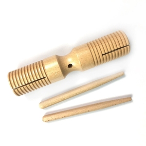 Wholesale Two Tone <b>Wooden</b> <b>Block</b> with Ribbed Surface Scraper Percussion Instrument For Kids Music Education - Product Image 2