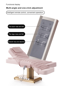 Mesa de Masaje Cosmética con Base Dorada y Control de Pie, Cama Eléctrica Curva para Tratamientos Faciales, Spa, Belleza y Tatuajes - Product Image 4