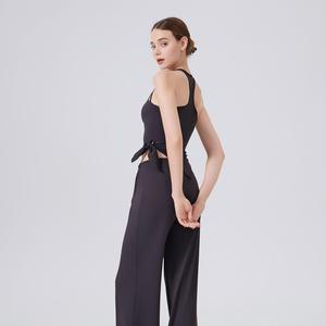 Wholesale Women Double Spaghetti Strap Yoga Tank <b>Top</b> <b>Padded</b> Racerback Slim Fit Sports <b>Vest</b> Pilates Gym Workout Crop <b>Top</b> OEM ODM - Product Image 4