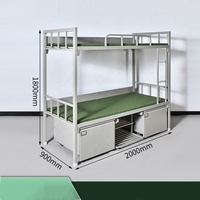 Lit superposé en métal à double étage gain de place avec rangement pour dortoir étudiant et usage adulte