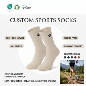 Échantillon Gratuit Chaussettes de Sport Personnalisées à Séchage Rapide avec Logo 82% Coton Antidérapantes Rembourrées Sans Coutures pour le Badminton, MOQ 50 - Product Image 1