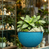Grand panier suspendu traditionnel à double pot pour plantes, avec trous de drainage, auto-arrosant, 1,28 L, en PP durable, pour intérieur/extérieur