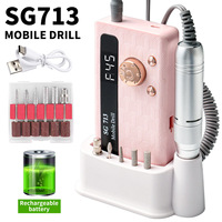 Base de charge pour perceuse à ongles rechargeable 45000 tr/min, lime à ongles électrique sans fil avec écran LCD pour le retrait du gel et le polissage