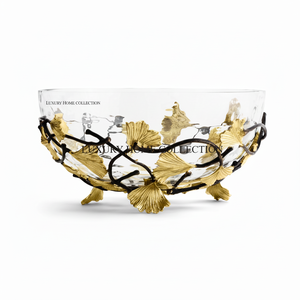 Cuencos de cristal superventas con soporte de metal de primera calidad, perfectos para servir ensaladas, frutas y aperitivos en reuniones familiares - Product Image 1