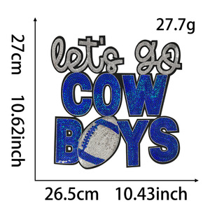 Cow Boy Hot Sale Custom Embroidery Cowboy Hat Sequin Iron on Patches USA Western Style Iron-On Sequin Patch Shirt - Product Image 4