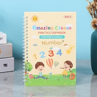 Anglais 3D Groove Alphabet Dessin Math Number Calligraphie d'écriture manuscrite réutilisable Kids Magic Practice Copybook