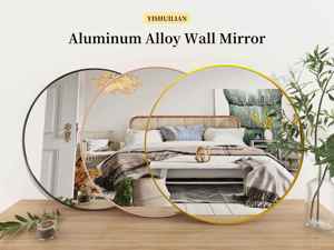 Factory Wholesale Modern Decor Large Gold <strong>Round</strong> Matel Frame Wall Mounted <strong>Big</strong> Circle Bathroom Wall Hanging <strong>Mirror</strong> - Product Image 2