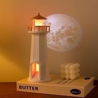 Lampe de projection de lune BHM Lighthouse, lampe ABS écologique, motif géométrique minimaliste, lumière d'ambiance nocturne, haut-parleur Bluetooth