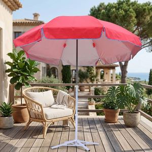 Sombrilla Doble con Protección UV Plateada de 1.3m, Control de Manivela, Poste de Aluminio Ajustable, para Exteriores, Puestos Callejeros, Patios - Product Image 1