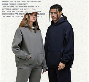 Conjunto de Sudadera con Capucha Unisex, Casual, Extra Grande, de Lujo, de Alta Calidad, de Algodón Sólido, Transpirable, con Estampado Técnico Personalizado, para Invierno - Product Image 1