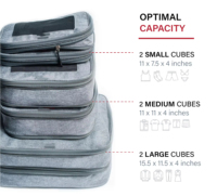 Sacs de rangement de voyage en nylon compressible respirants avec fermeture éclair, lot de 6, organisateurs de bagages pour bagages à main