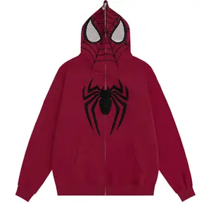 spider man pullover maskiert kapuzenpullover herbst winter amerikanischer street hipster reißverschluss strickjacke herren hoodie