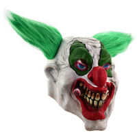 Vente en gros de masque de clown en silicone latex pour adultes pour fête d'halloween Cheveux verts amusants et crocs à grande bouche Caractéristiques réalistes
