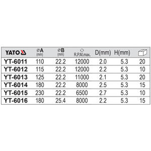Disque de coupe diamanté Yato 180x3.2x22.2mm pour coupe à l'eau du béton, de la pierre et du ciment YT-6014 - Product Image 2