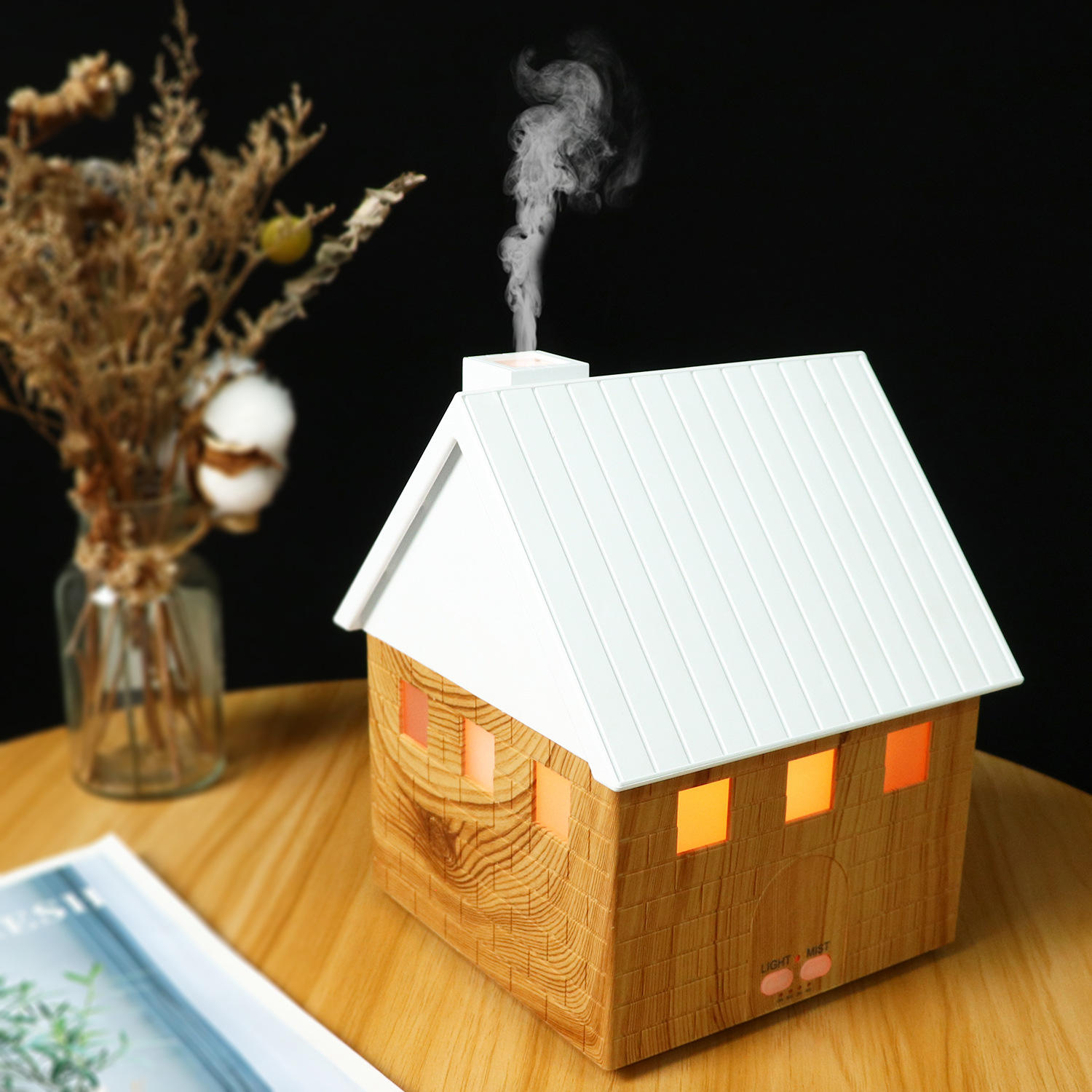 Base en grain de bois clair blanc 2