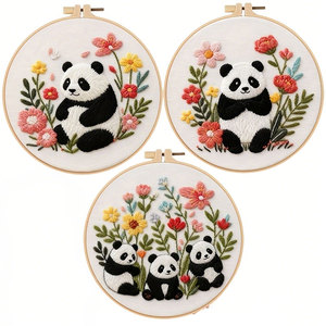 Cross Stitch Embroidery Kit with Yarn and Cotton for Folk Art Anime Design