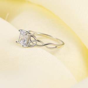 <span class=keywords><strong>Anello</strong></span> di Fidanzamento da Donna con Zirconia Cubica, <span class=keywords><strong>Anello</strong></span> Solitario con Fascia Intrecciata Infinita, Gioiello Vintage Irlandese per Promessa, Matrimonio, Regalo Nuziale - Product Image 5