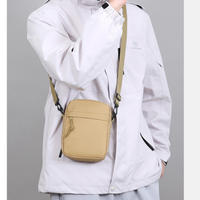 Sac bandoulière léger pour téléphone portable, personnalisable avec logo OEM/ODM, pour petites commandes d'usine, unisexe, mode extérieure, noir