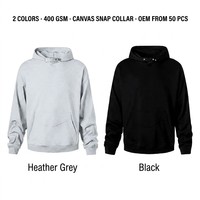Hoodie Oversize Boxy en Coton 400 g/m² avec Boutons-Pression, Personnalisable OEM, Échantillon en 7 Jours, Commande en Gros en 15 Jours, MOQ 50 pièces