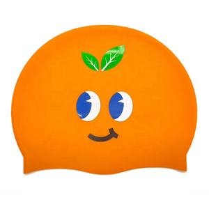 Gorro de Natación Naranja de Fábrica para Cabello Largo y Rizado, Gorro de Natación de Silicona con Diseño de Fruta, Lindo para Niños y Adultos, Personalizable - Product Image 2