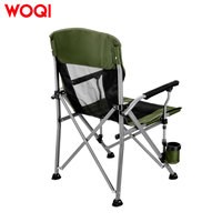 Chaise de camping pliable robuste WOQI avec accoudoirs et porte-gobelet, idéale pour la plage, les pique-niques et la pêche, vente en gros