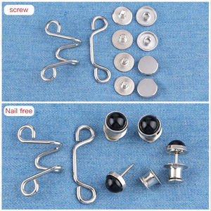 Kim loại nút Extender Nail-FREE Vòng hình dạng denim điều chỉnh Hidden jean nút Extender cho vá - Product Image 3