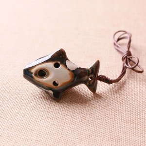 โอคาริน่าเซรามิกขนาดเล็ก 6 รู รูปทรงปลา แบบพกพา สำหรับผู้เริ่มต้น - Product Image 4