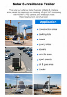 Remorque de surveillance CCTV solaire mobile portable avec mât manuel de 6 m et autonomie de 3 jours pour chantier, parking et site distant