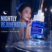 Sérum facial anti-âge au peptide GHK-Cu et à l'acide hyaluronique, sérum aux peptides de cuivre bleu pour le visage, anti-rides, raffermissant et réparateur