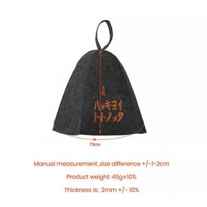 Chapeau de sauna en feutre de laine de couleur verte avec logo de broderie personnalisé Chapeau de sauna en feutre de salle de bain - Product Image 2