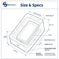 Empaque de Plástico PET Reciclable Personalizado, Cargador de Batería Externa, Estuche Transparente Tipo Concha, Bandeja de Inserción para Productos Electrónicos 3C