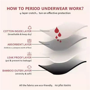 Celana Dalam Menstruasi Anti Bocor 5 Lapis Kapas Nyaman untuk Aliran Menstruasi Deras - Product Image 5