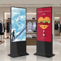 Écran d'affichage numérique LCD LED tactile sur pied pour intérieur, 55 pouces, 2K 4K, lecteur publicitaire CMS pour centre commercial