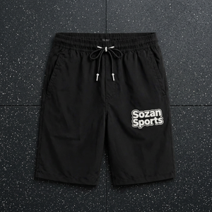 Shorts de Playa para Hombre, Negros, de Secado Rápido, con Estampado Tribal, Cintura Elástica con Cordón, Casuales, para Verano - Product Image 1