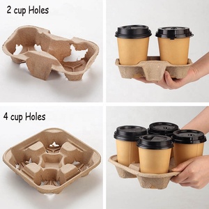 Bandeja de Papel Craft Descartável de Grau Alimentício Ecológica para 2/4 Copos com Capacidade de 8-32 oz para Uso em Café e Alimentos - Product Image 5