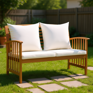 Panca da Giardino in Legno Naturale, Arredo Esterno a 2 Posti, Design Tradizionale Durevole per Arredo Giardino, Modello D0100HHH89J - Product Image 2