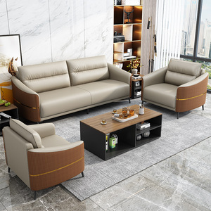 ชุดโซฟาหนังสุดหรูสำหรับออฟฟิศ1 2 3ที่นั่งเก้าอี้ผู้บริหาร - Product Image 5