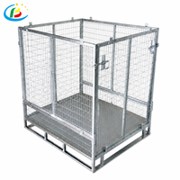 Conteneur en treillis métallique pliable pour chariot élévateur, accès facile en usine, entrée 4 voies, cage à palettes pour entrepôt, stockage logistique, 800 kg