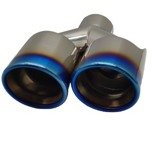 Silenciador de Escape Doble con Salida Azul Plateada, Hecho de Acero Inoxidable 304, Apto para Modelos de Vehículos en General - Product Image 1